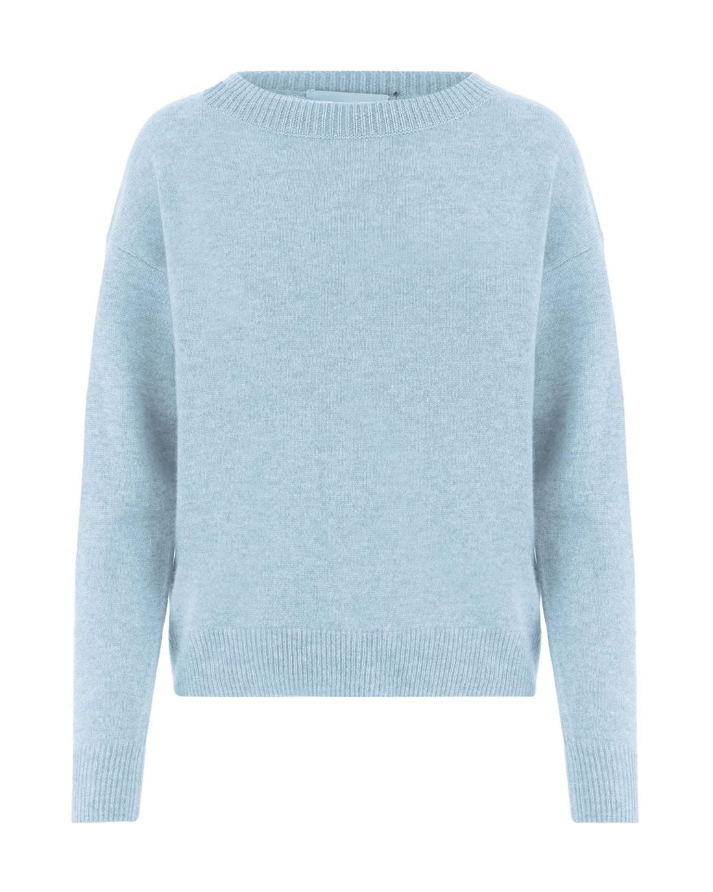 Allude Blue Cashmere Crew Neck Knitted Sweater