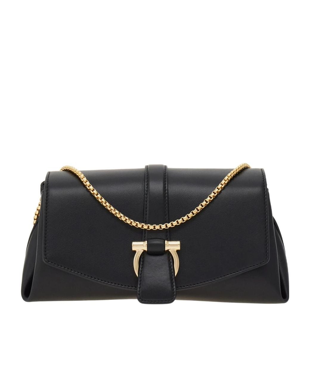 Ferragamo Black Ferragamo Front Flap Crossbody Bag