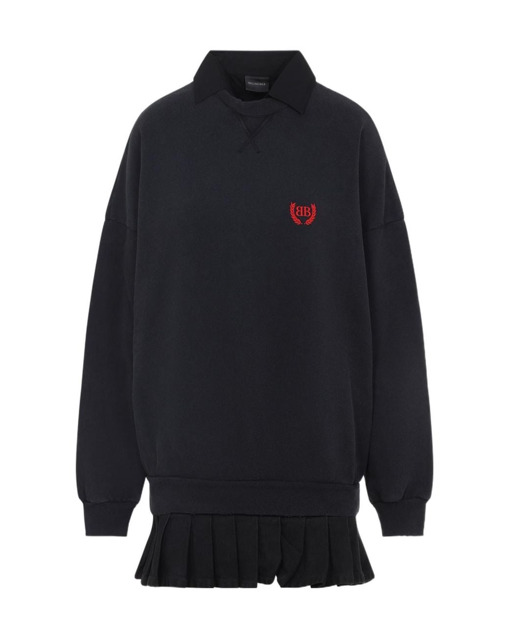 Balenciaga Blue Logo Embroidered Hooded Mini Dress