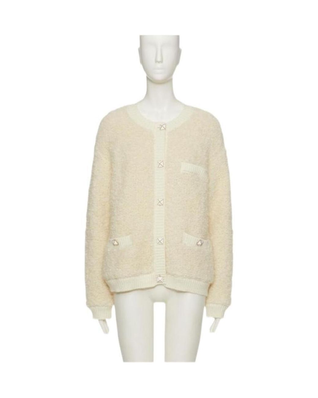 Valentino White Long-Sleeved Button-Down Casual Jacket