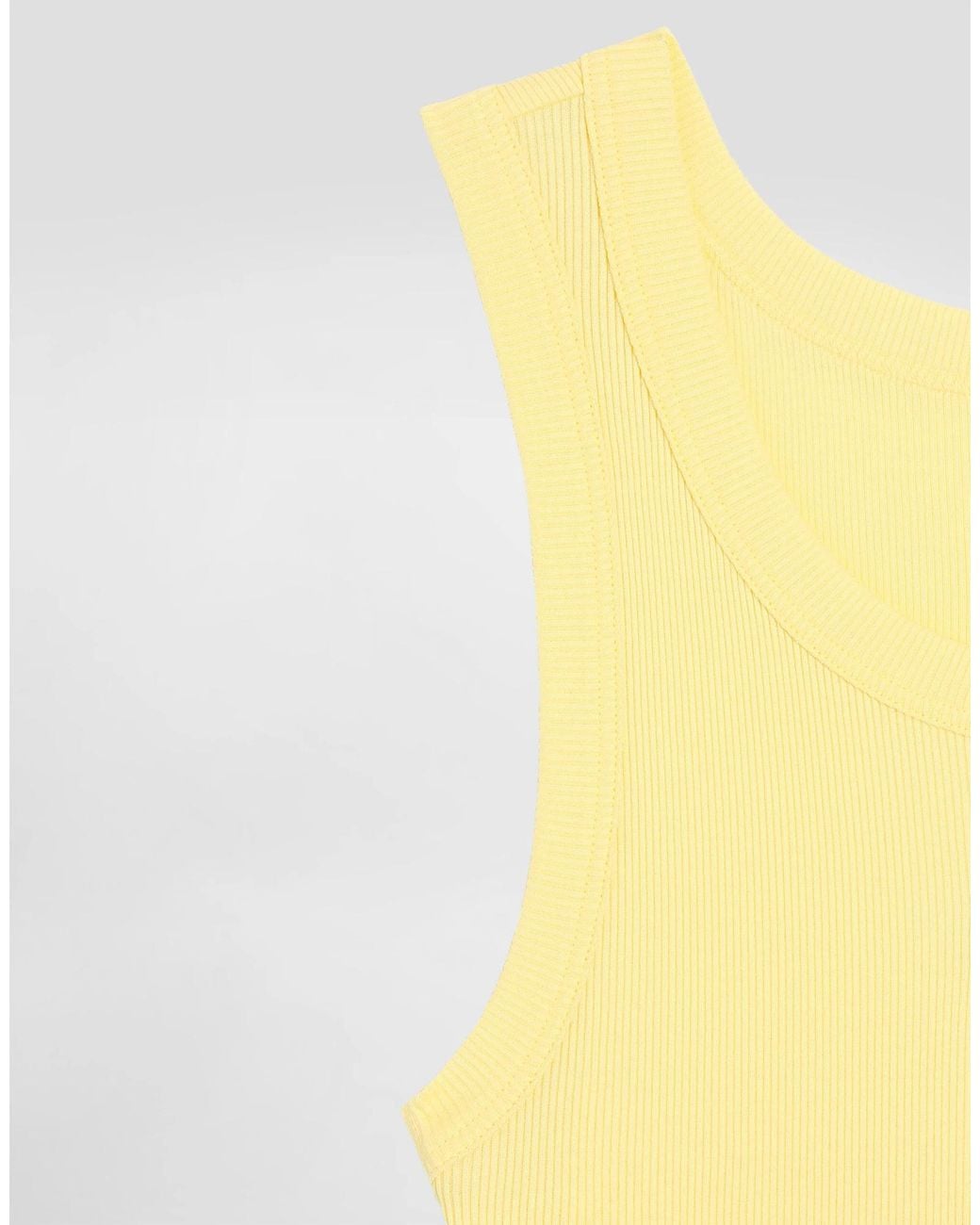 Dolce & Gabbana Yellow Logo Patch Ribbed Tank Top