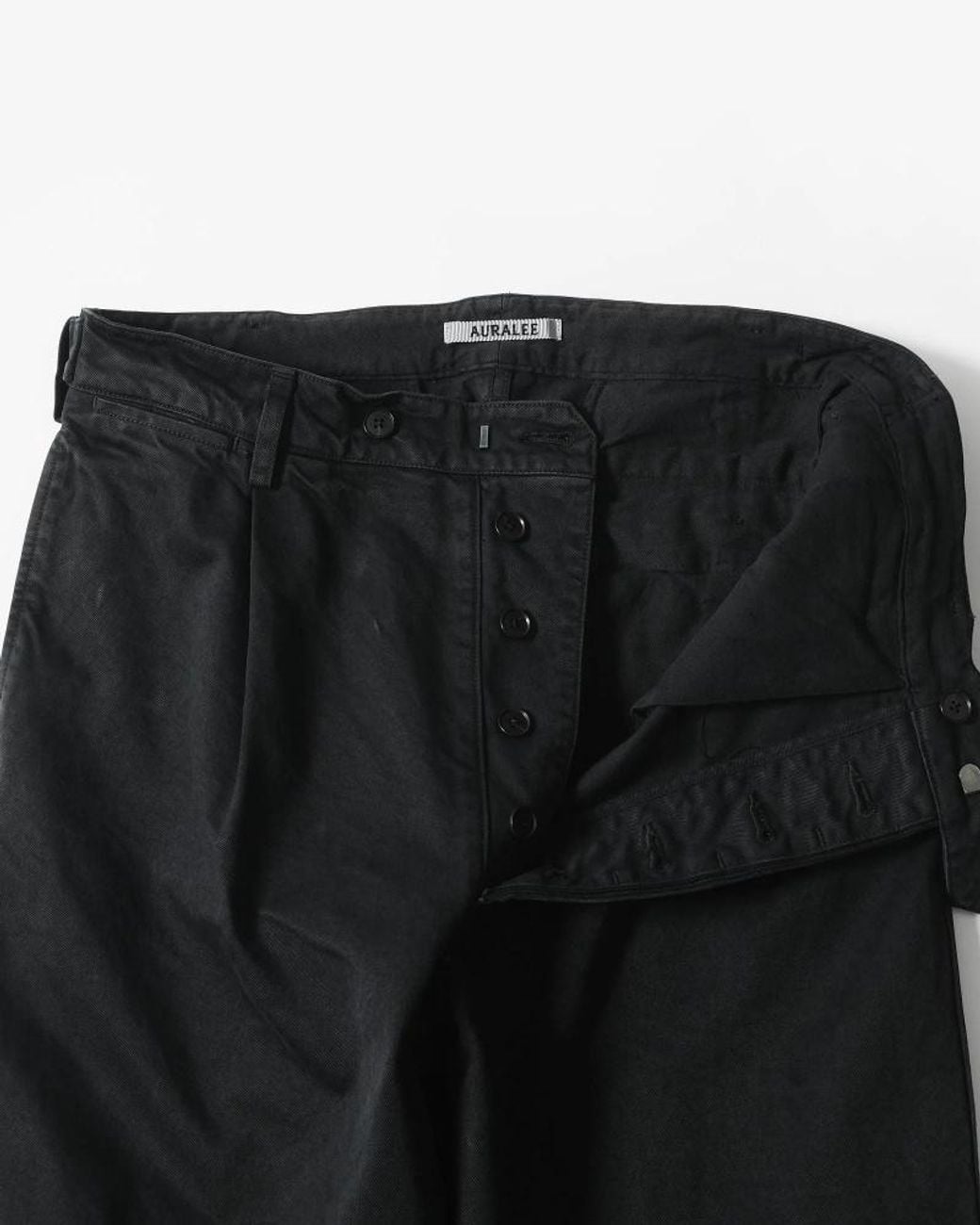 Auralee Black Casual Trousers With Belt Loops for men