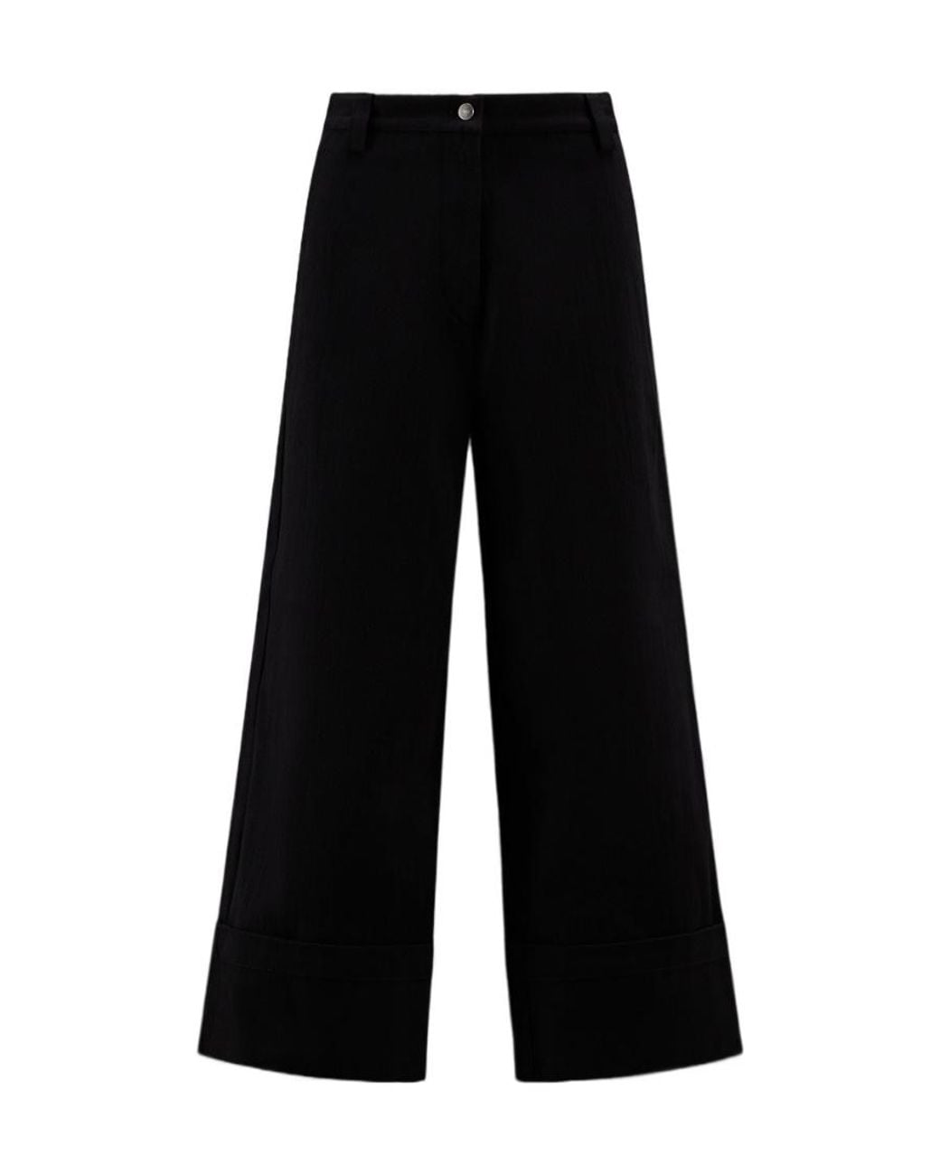 Moncler Black 1952 Button Detailed Wide Leg Trousers