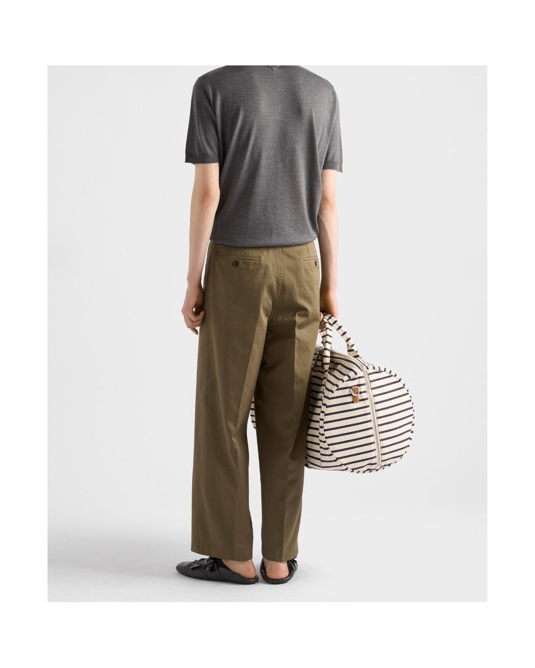 Prada Green Cotton Chino Pants for men