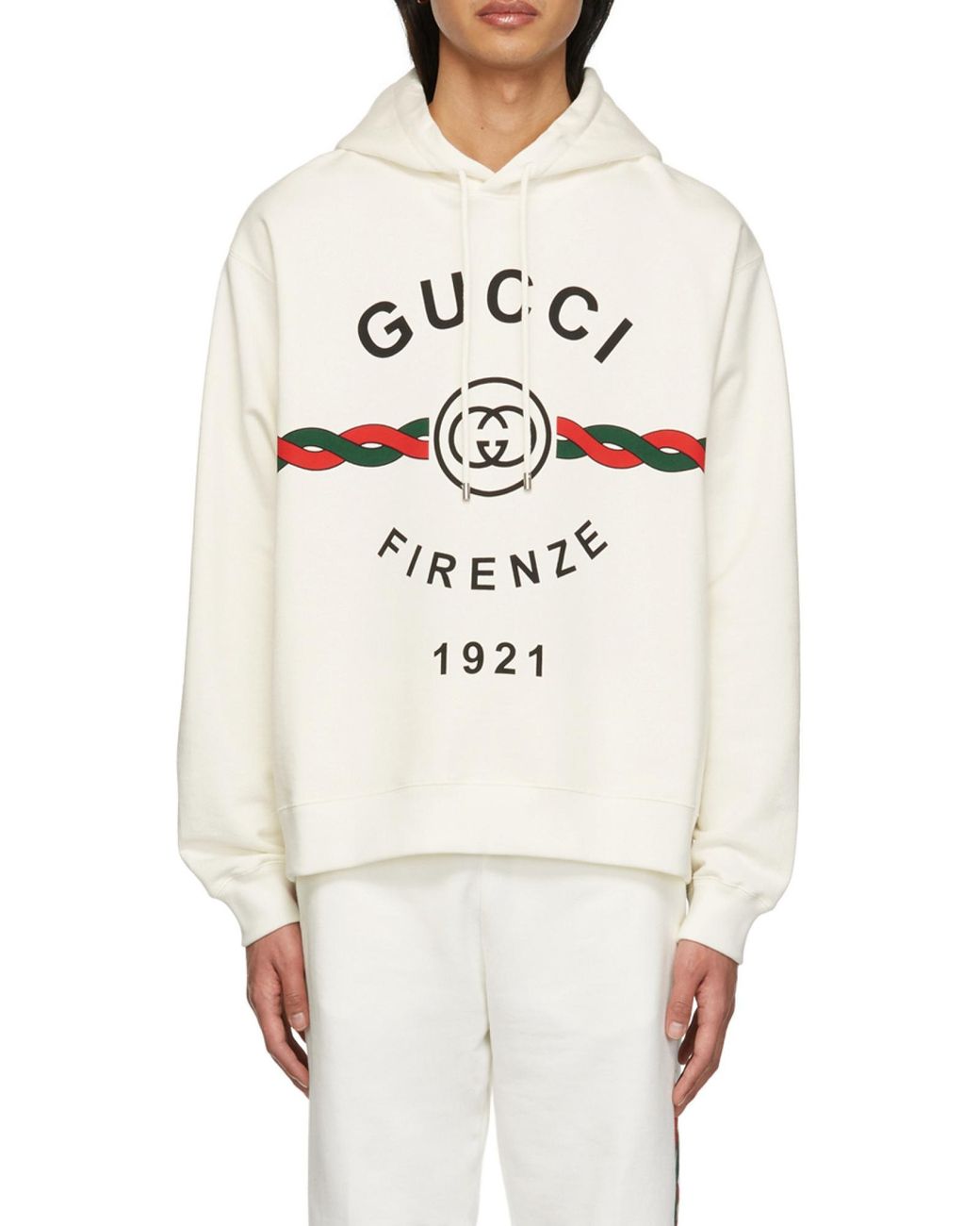 Gucci White Firenze 1921 Printed Hoodie for men