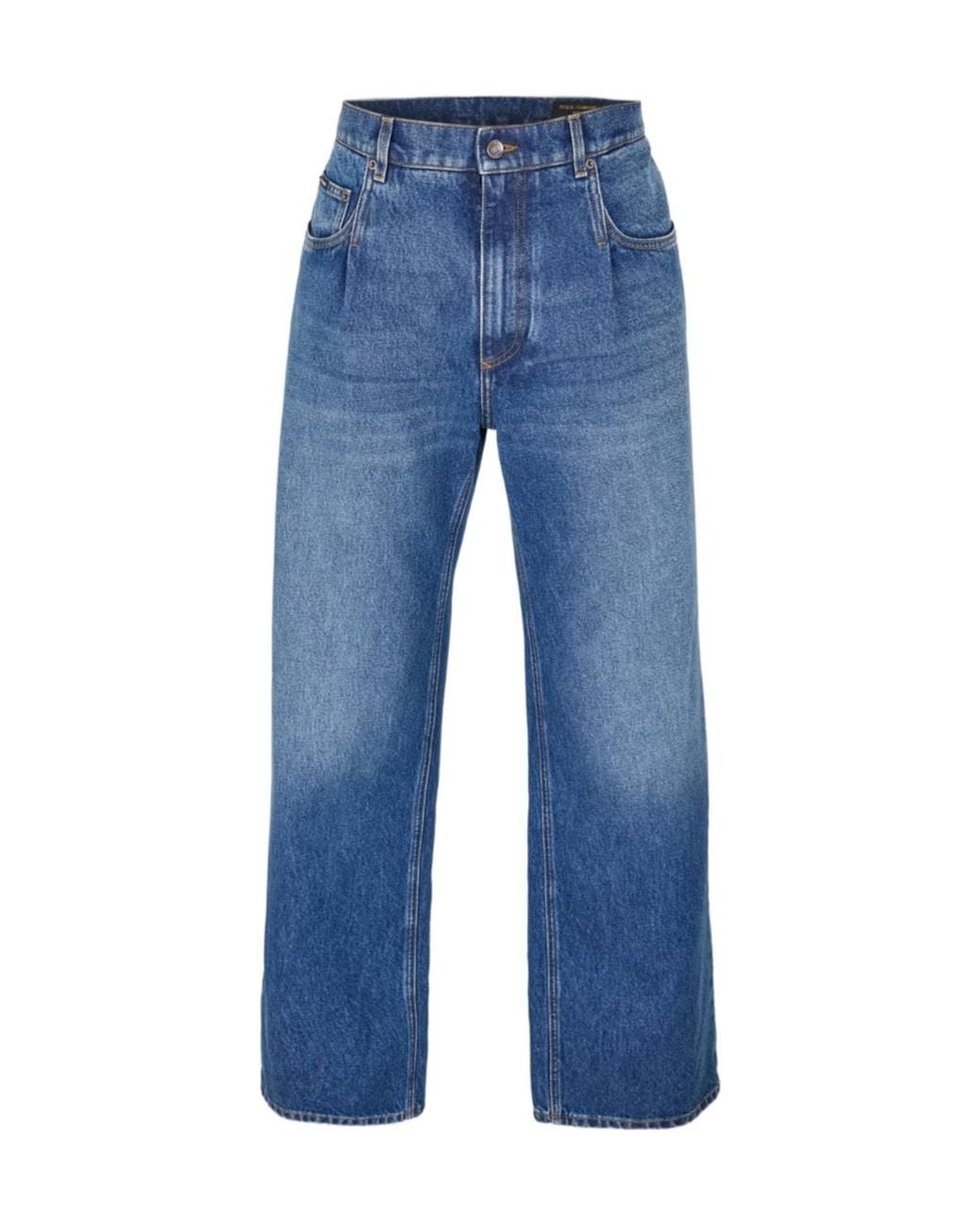 Dolce & Gabbana Blue Relaxed Straight Leg Jeans for men