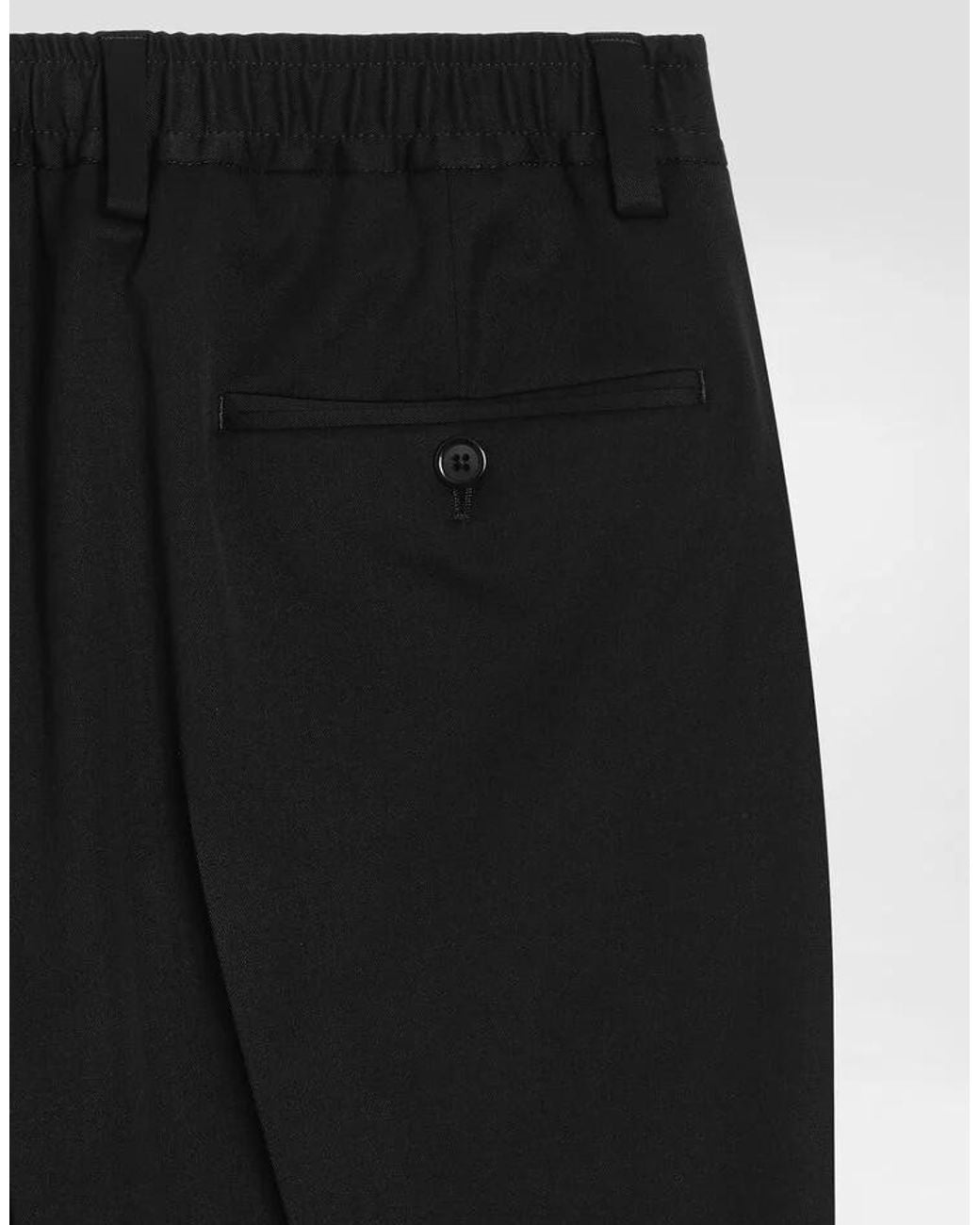 Dolce & Gabbana Black Pressed Crease Tailored Pants for men