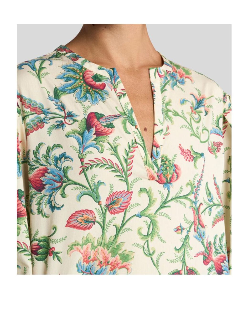 Etro Green Floral Motif Blouse
