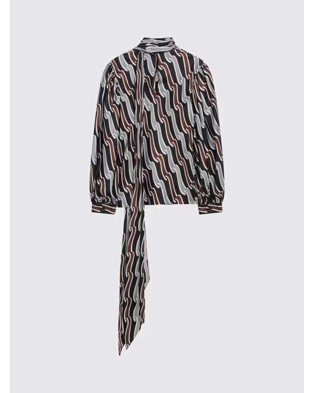 Gucci Black Printed Twill Blouse