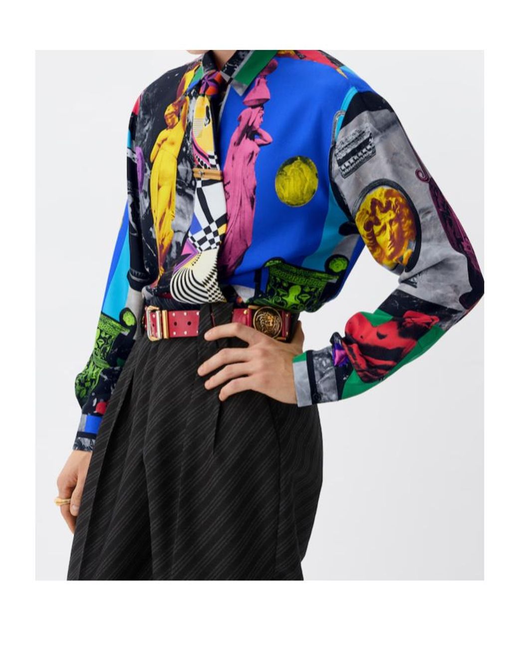 Versace Blue Versatile Geo Informal Shirt for men