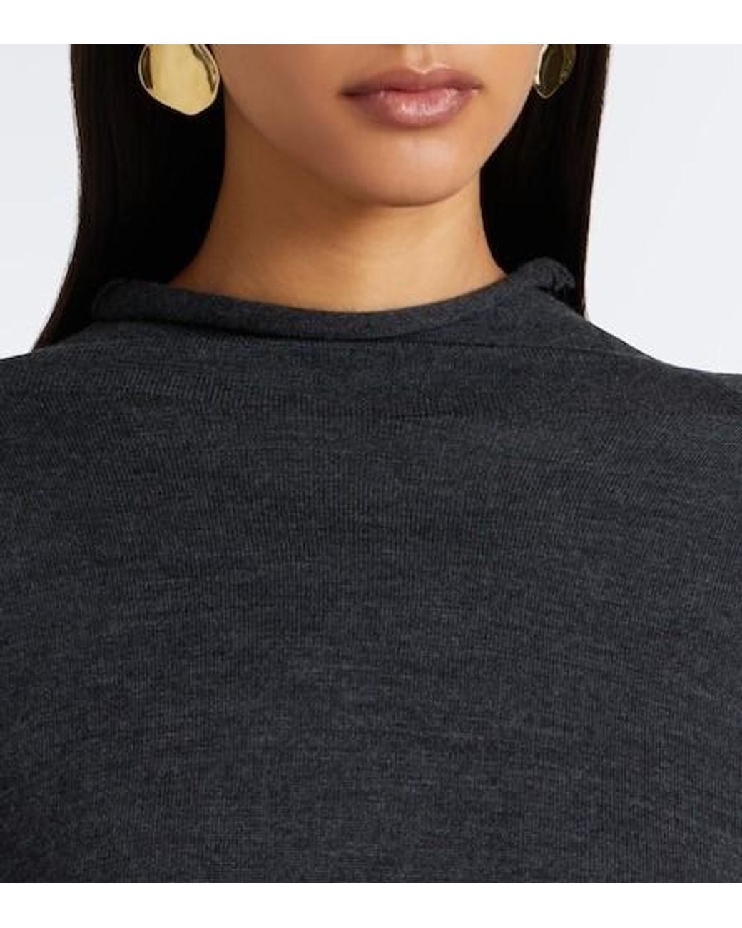 Magda Butrym Blue Minimal Longsleeve Knit Sweater