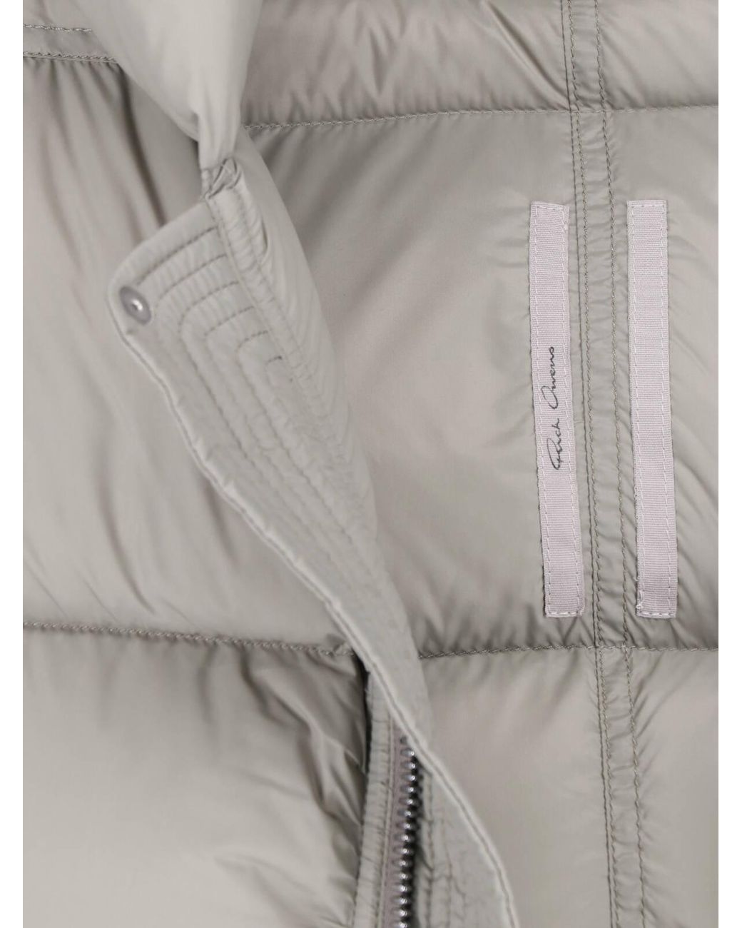 Rick Owens Gray Hooded Short Down Jacket