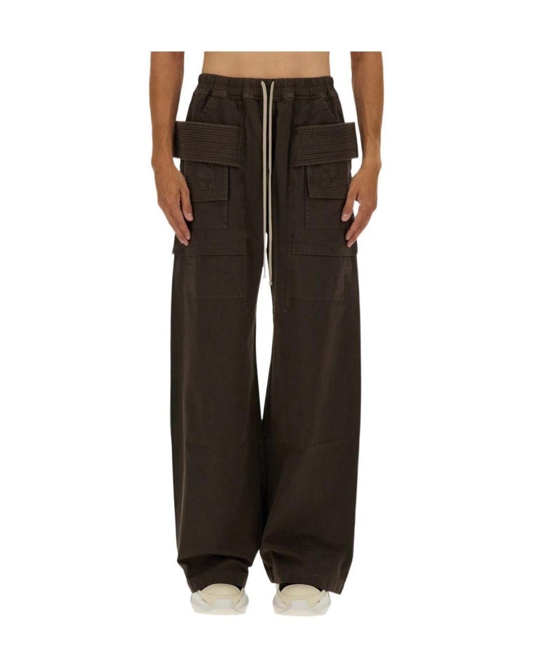 Rick Owens Black Creatch Wide Cargo Drawstring Pants for men