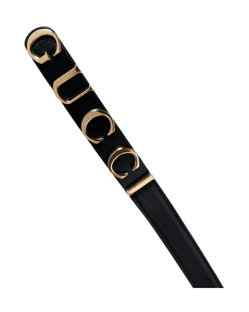 Gucci White Thin Belt With Logo Buckle
