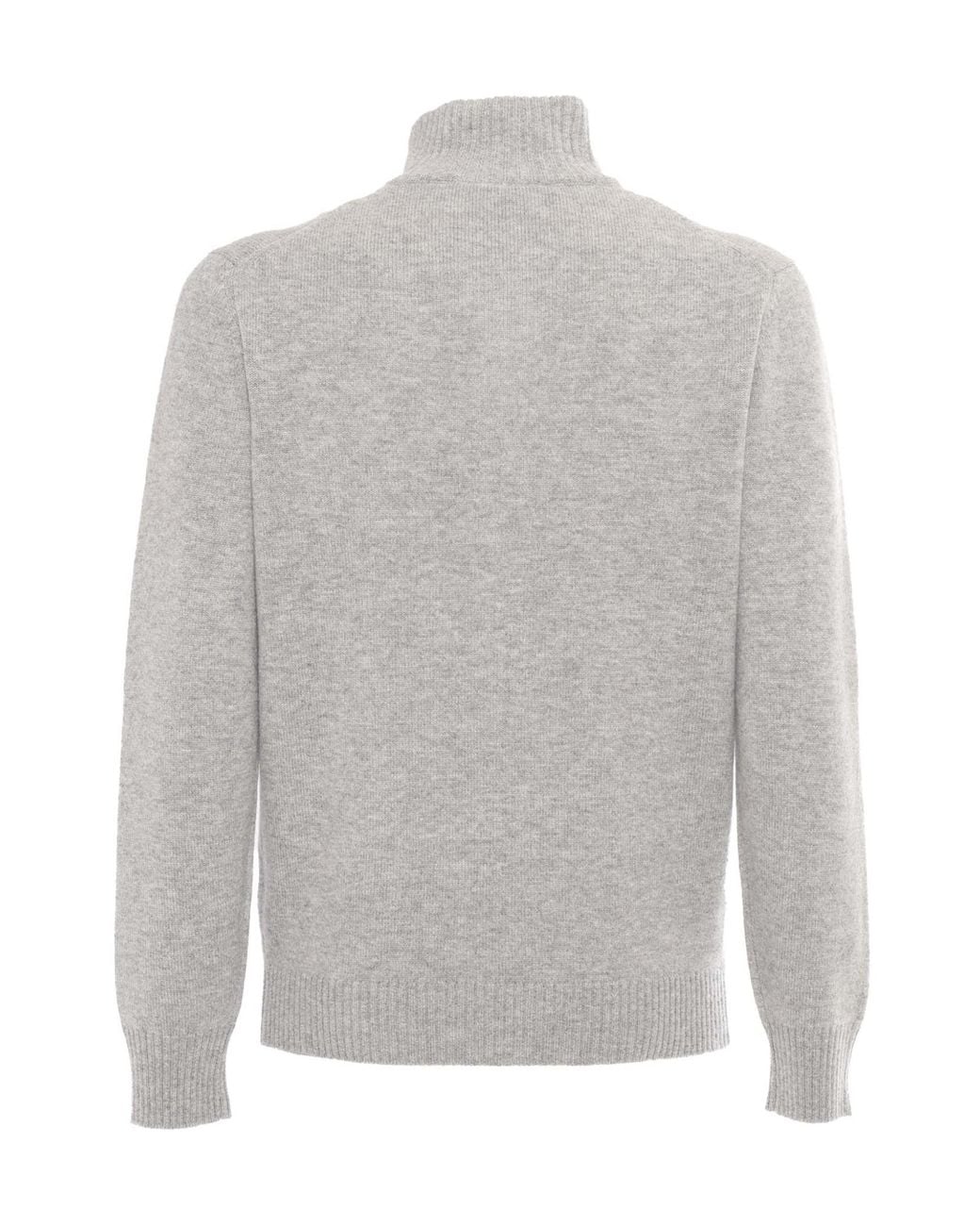 Kangra Cashmere Gray Kangra High Neck Buttoned Cardigan for men