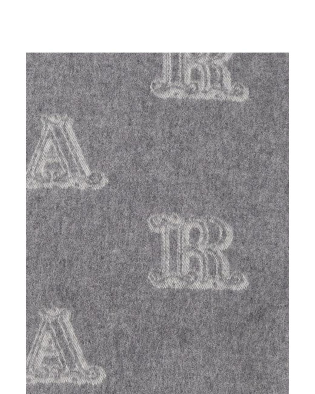 Max Mara Gray Monogram Logo-Pattern Scarf
