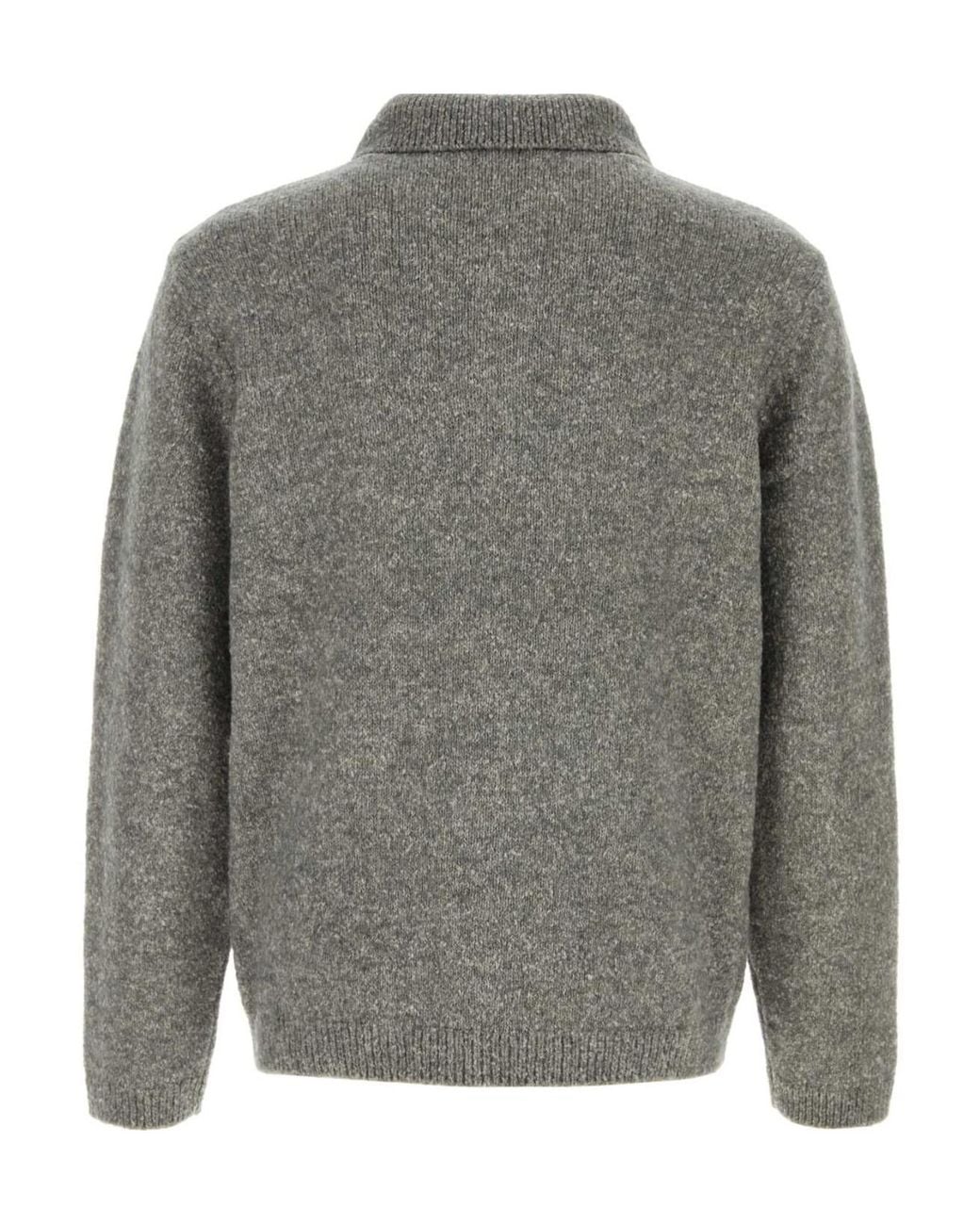 Closed Gray Polo Knit Sweater for men