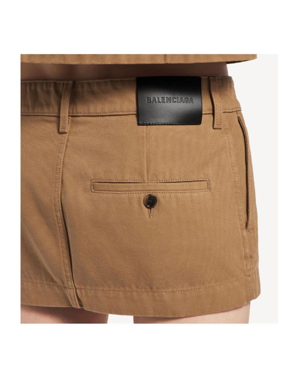 Balenciaga Natural Logo Patch Mini Skirt