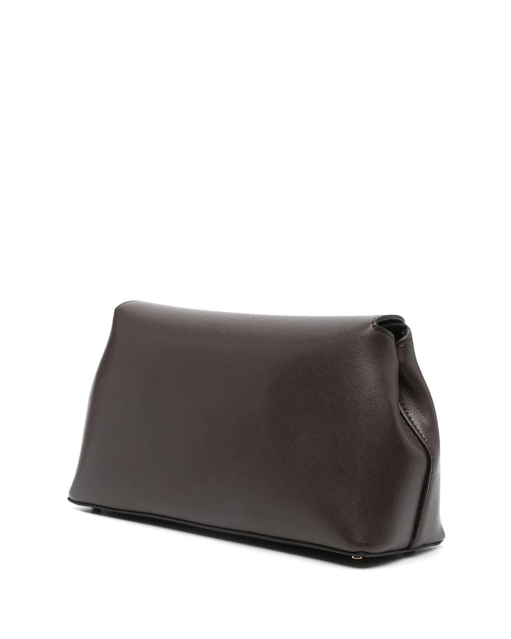 Totême  Black T-Lock Leather Clutch