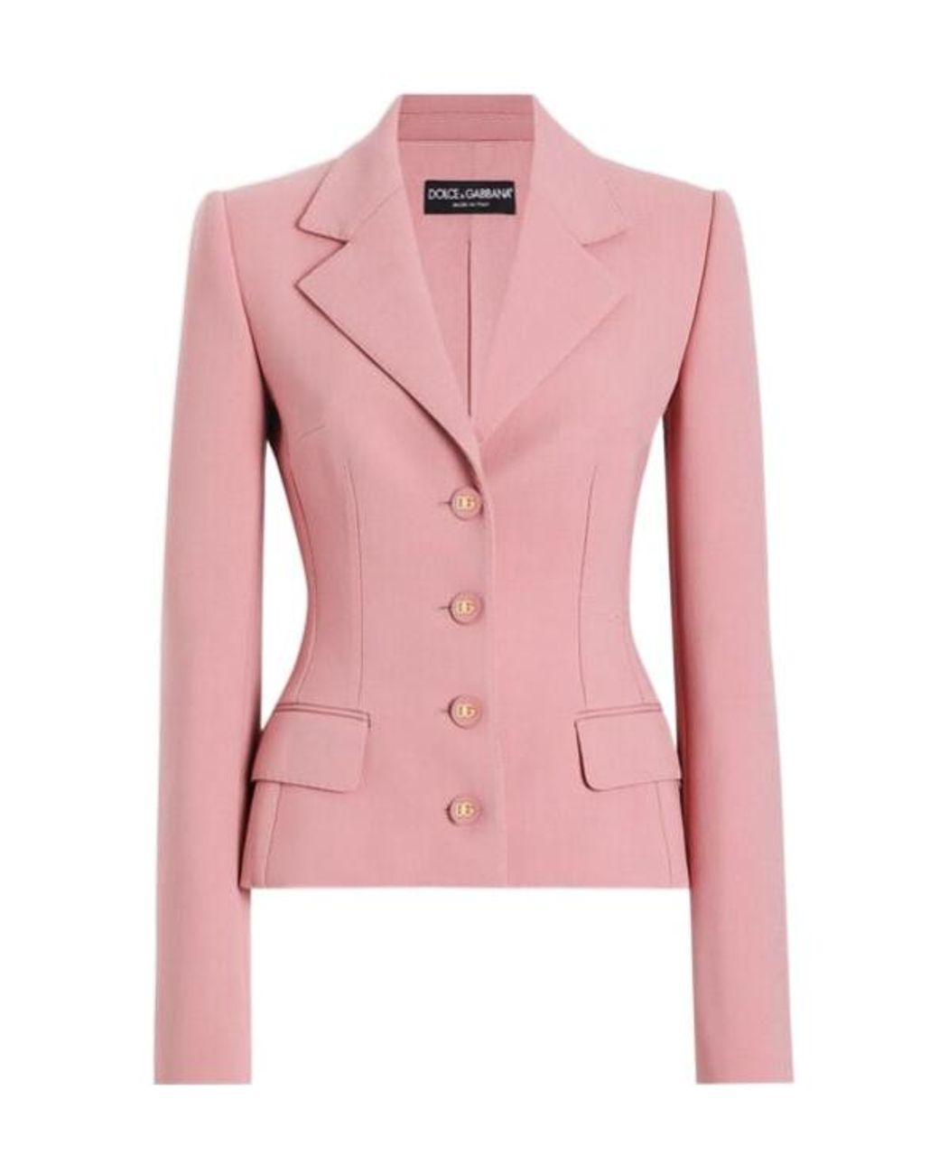 Dolce & Gabbana Pink Single-Breasted Crepe Jacket