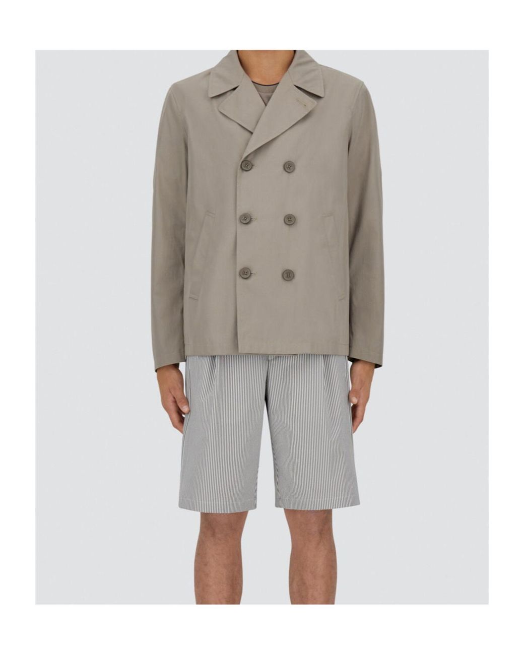 Herno Gray Double Breasted Long Sleeved Jacket for men
