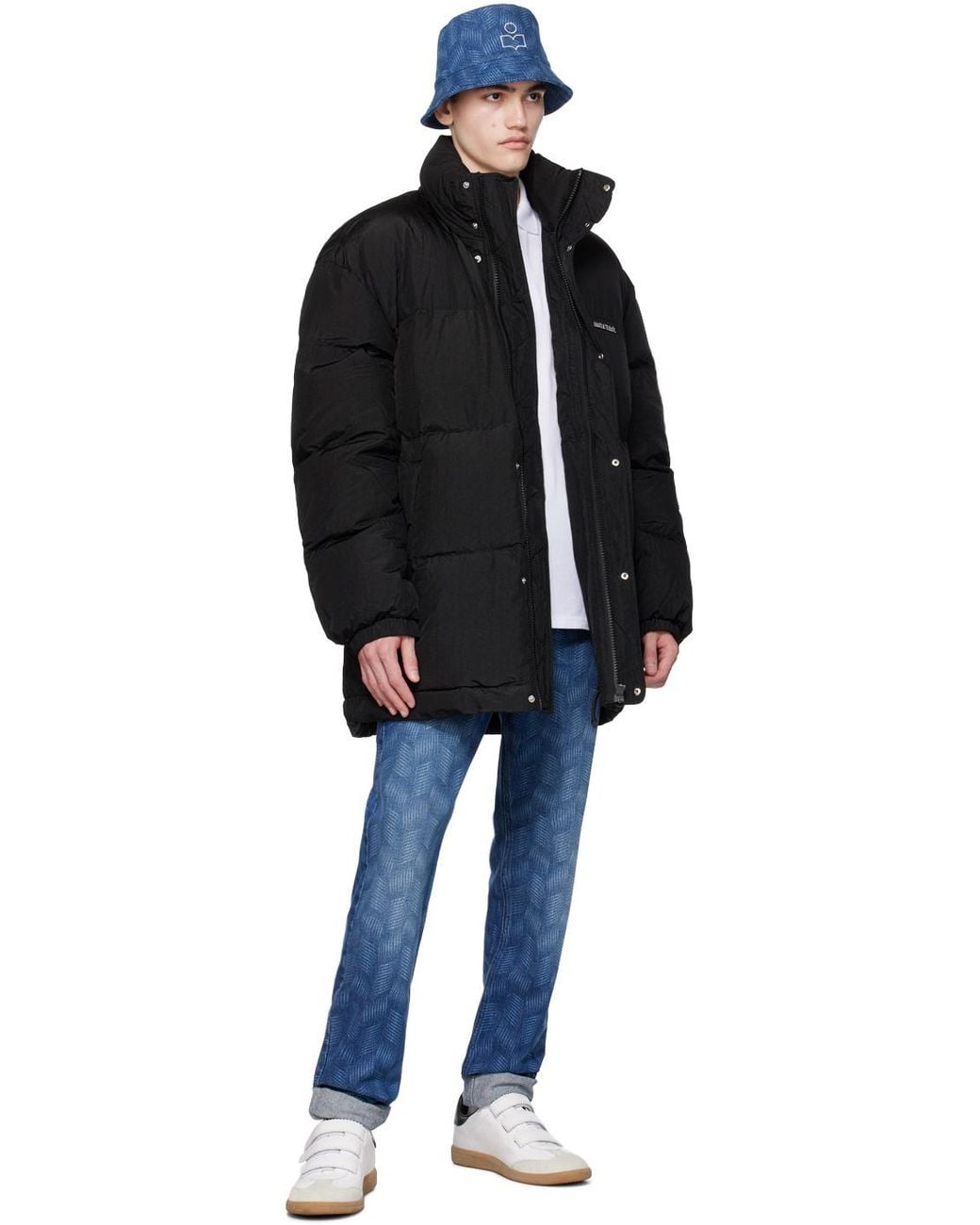 Isabel Marant Black Logo Patch Padded Jacket for men