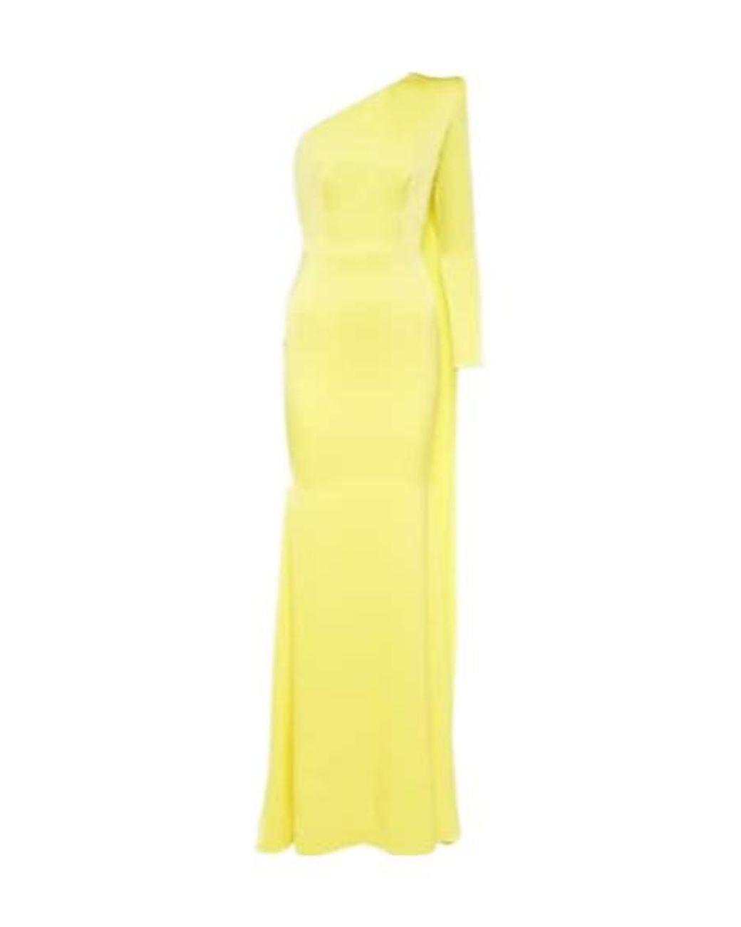 Alex Perry Yellow Caped One-Shoulder Satin Gown