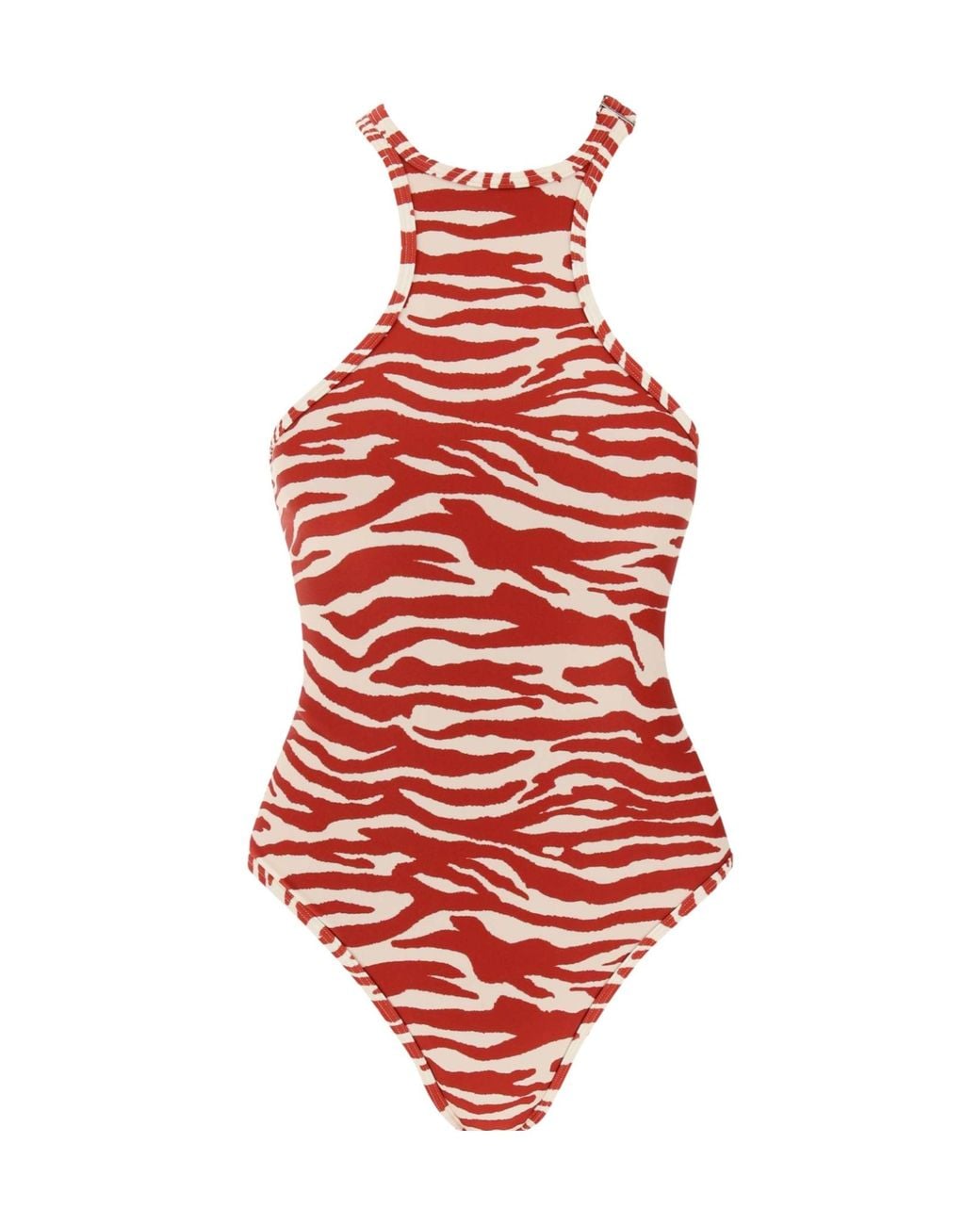 The Attico Red The Zebra-Print One-Piece Swimsuit