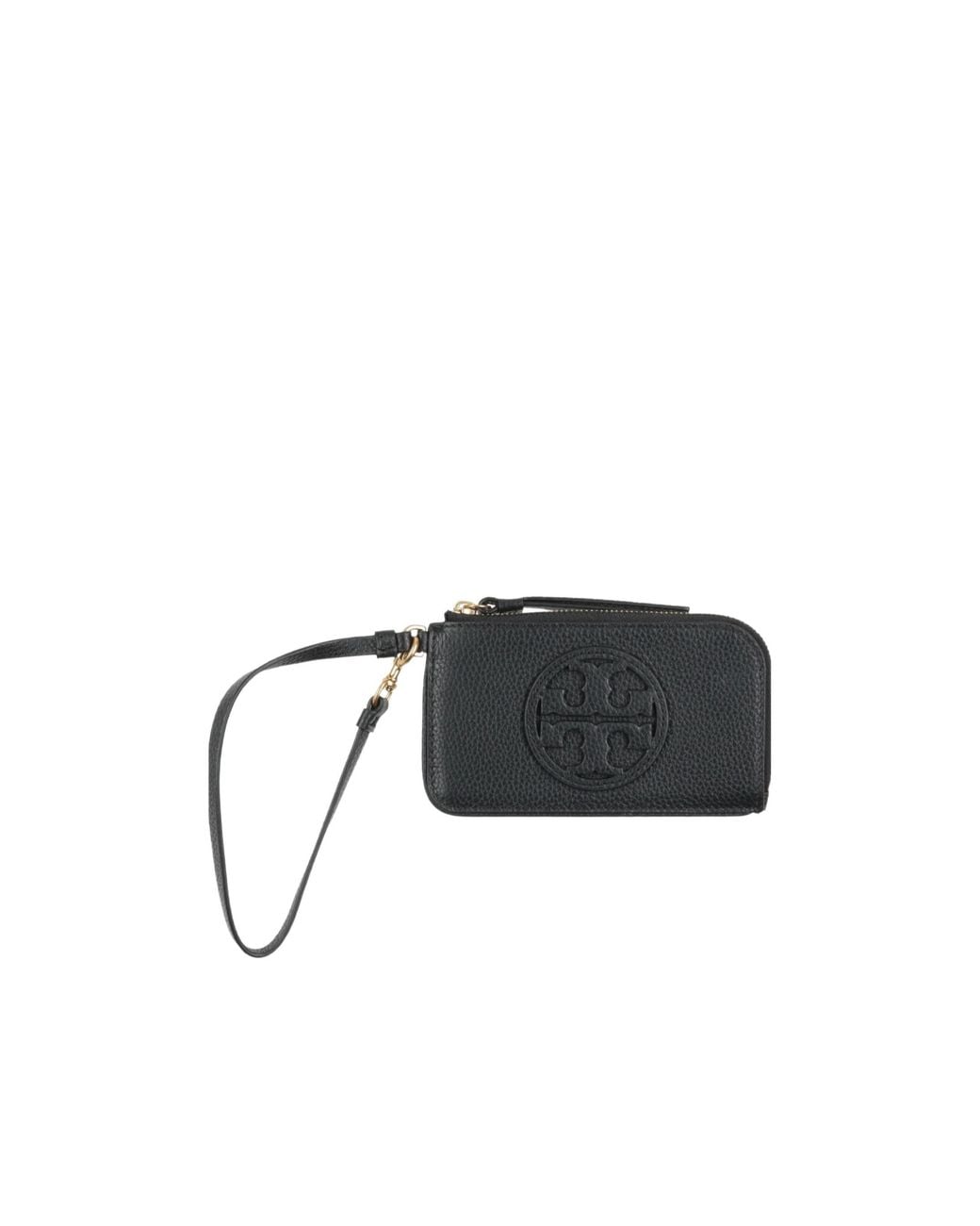 Tory Burch Black Simple Solid Cowhide Card Holder