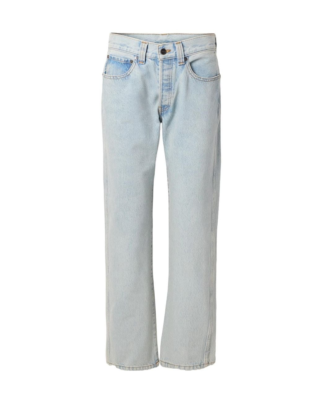 Khaite Blue Mid-Rise Straight-Leg Jeans