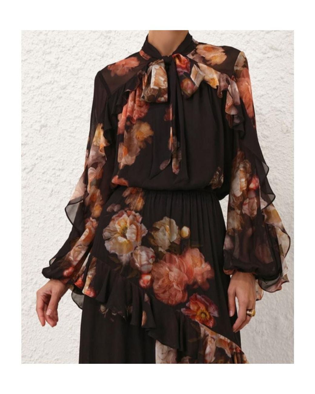 Zimmermann Black Hypnotic Flutter Blouse