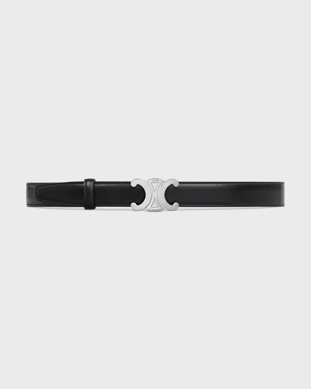 Céline White Triomphe Buckle Reversible Strap 25Mm