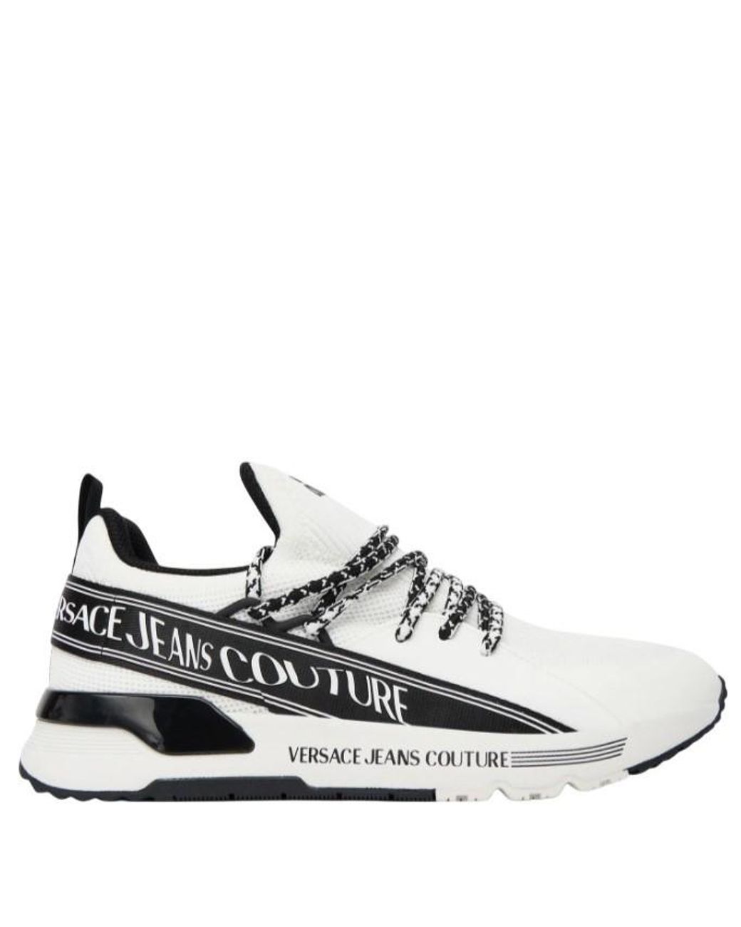 Versace Jeans White Couture Logo Printed Low-Top Sneakers for men