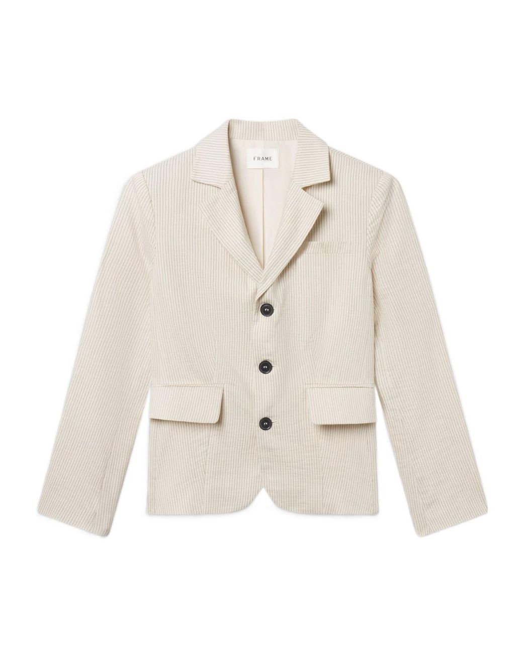 FRAME White The Striped Smart Blazer