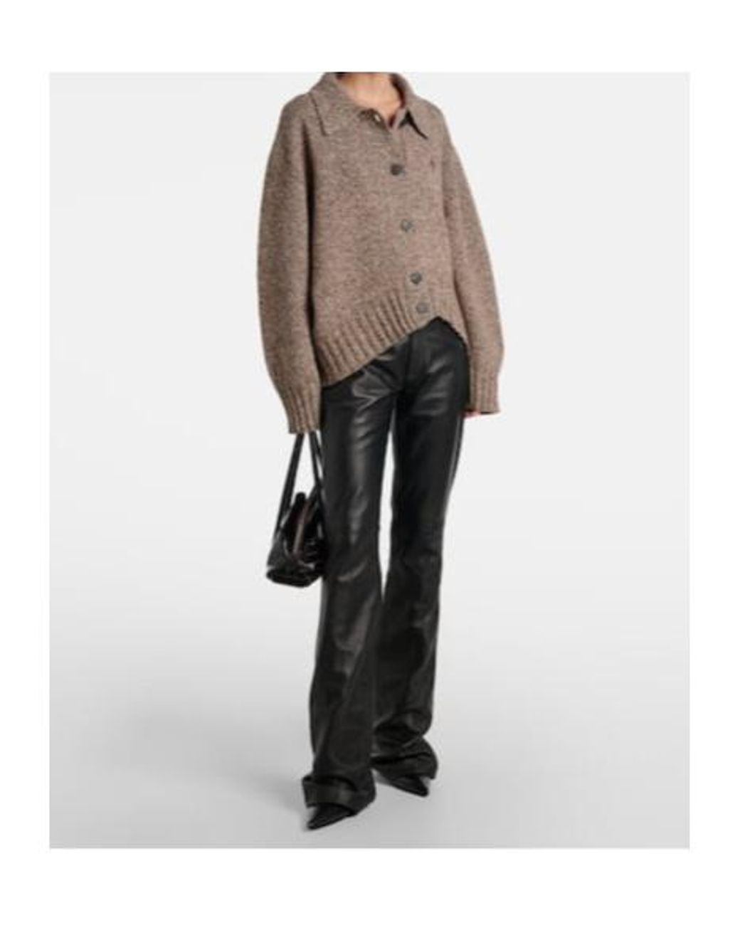 The Attico Brown Wool And Cashmere Cardigan