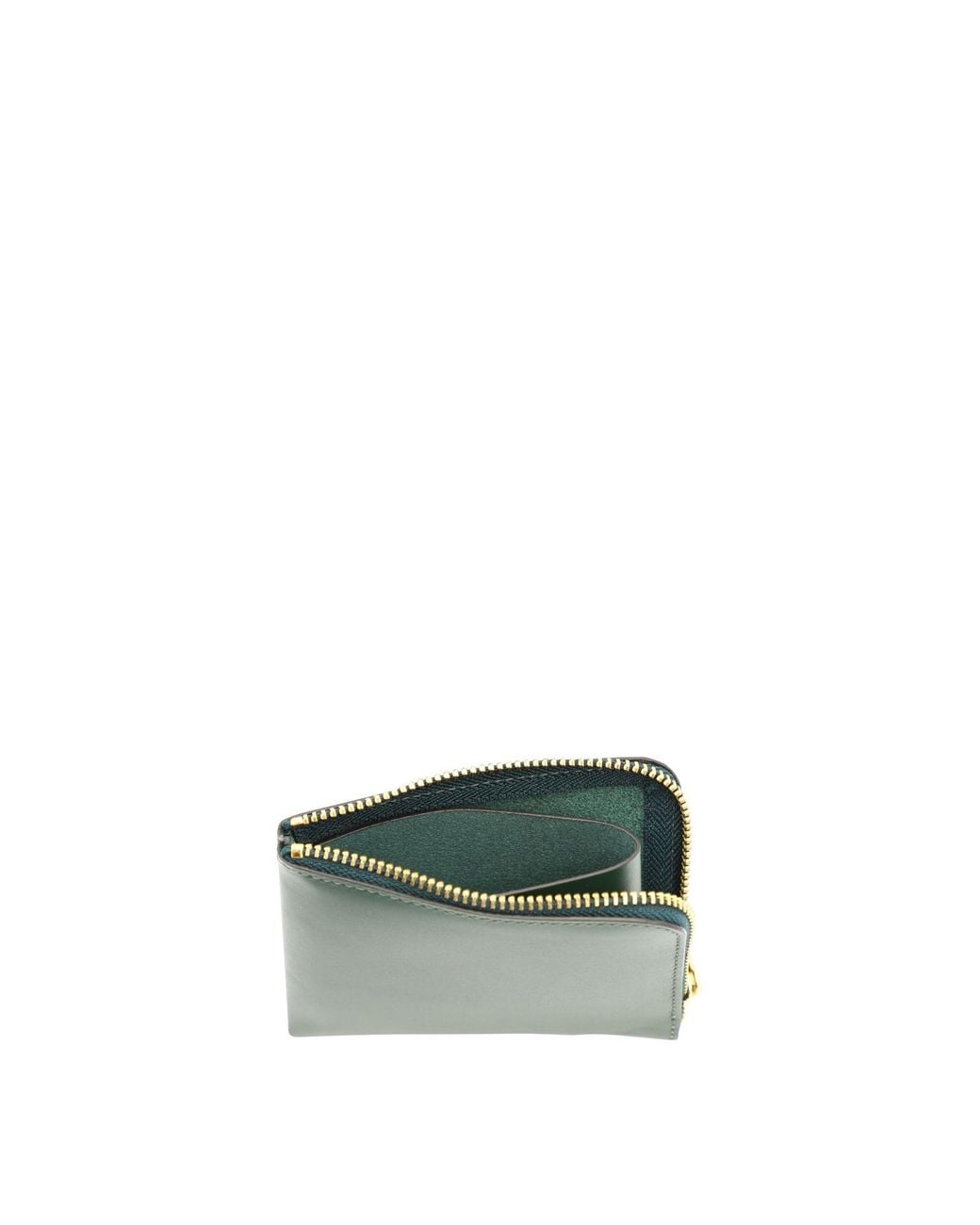 Comme des Garçons Green Logo Zip-Around Wallet for men