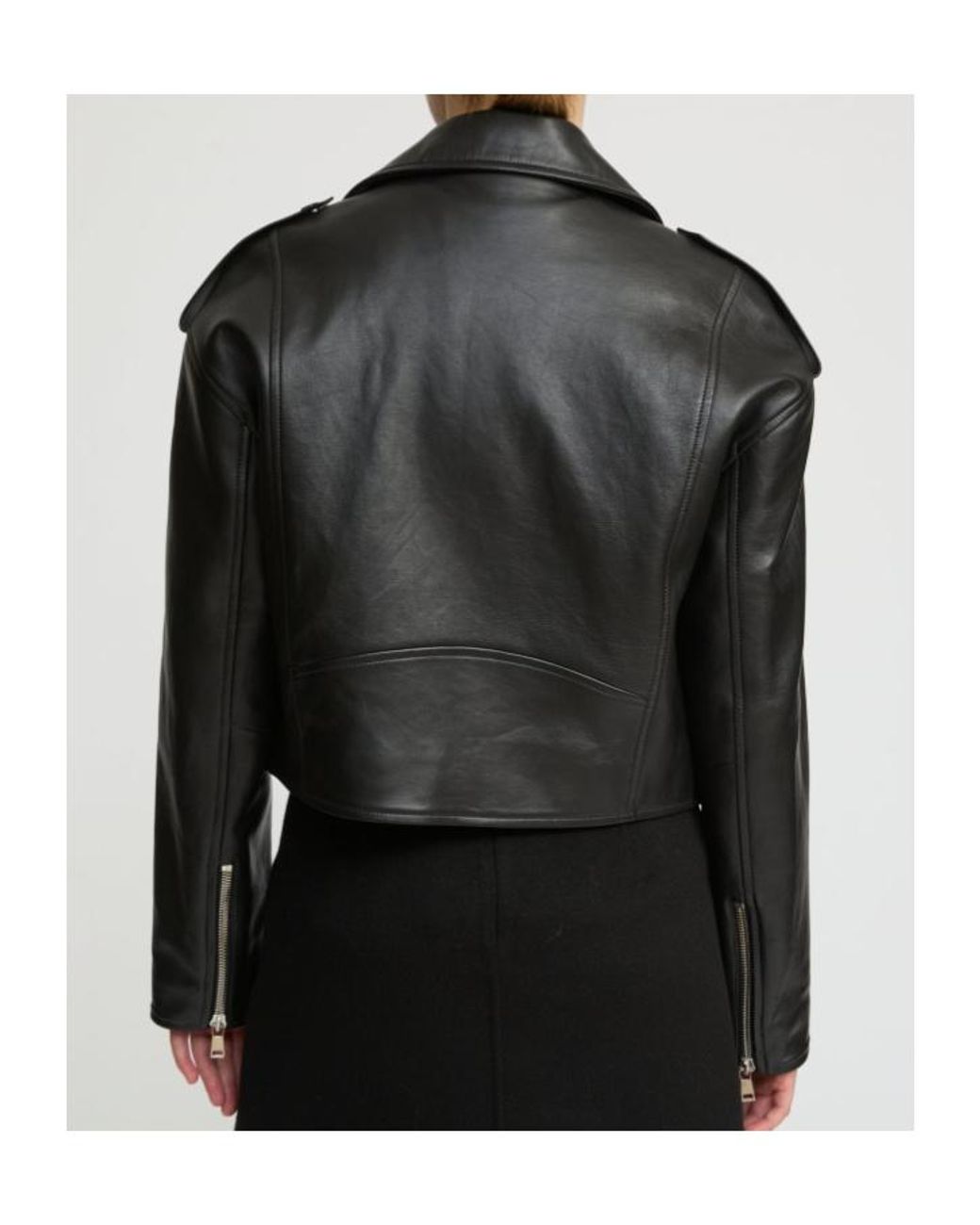 Yves Salomon Black Lambskin Biker Jacket