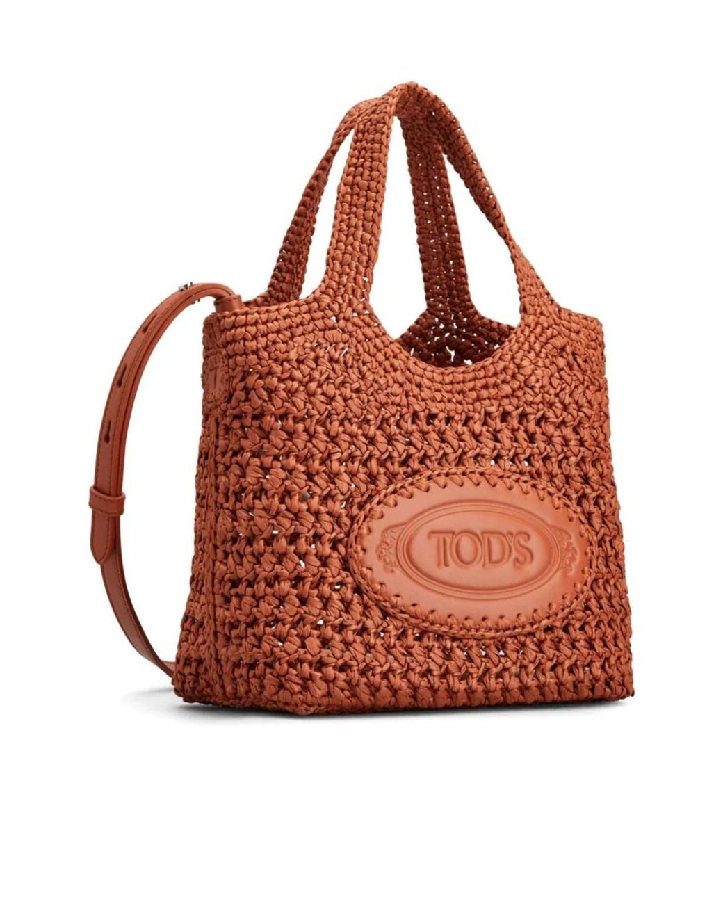 Tod's Red Manici Logo Debossed Tote Bag