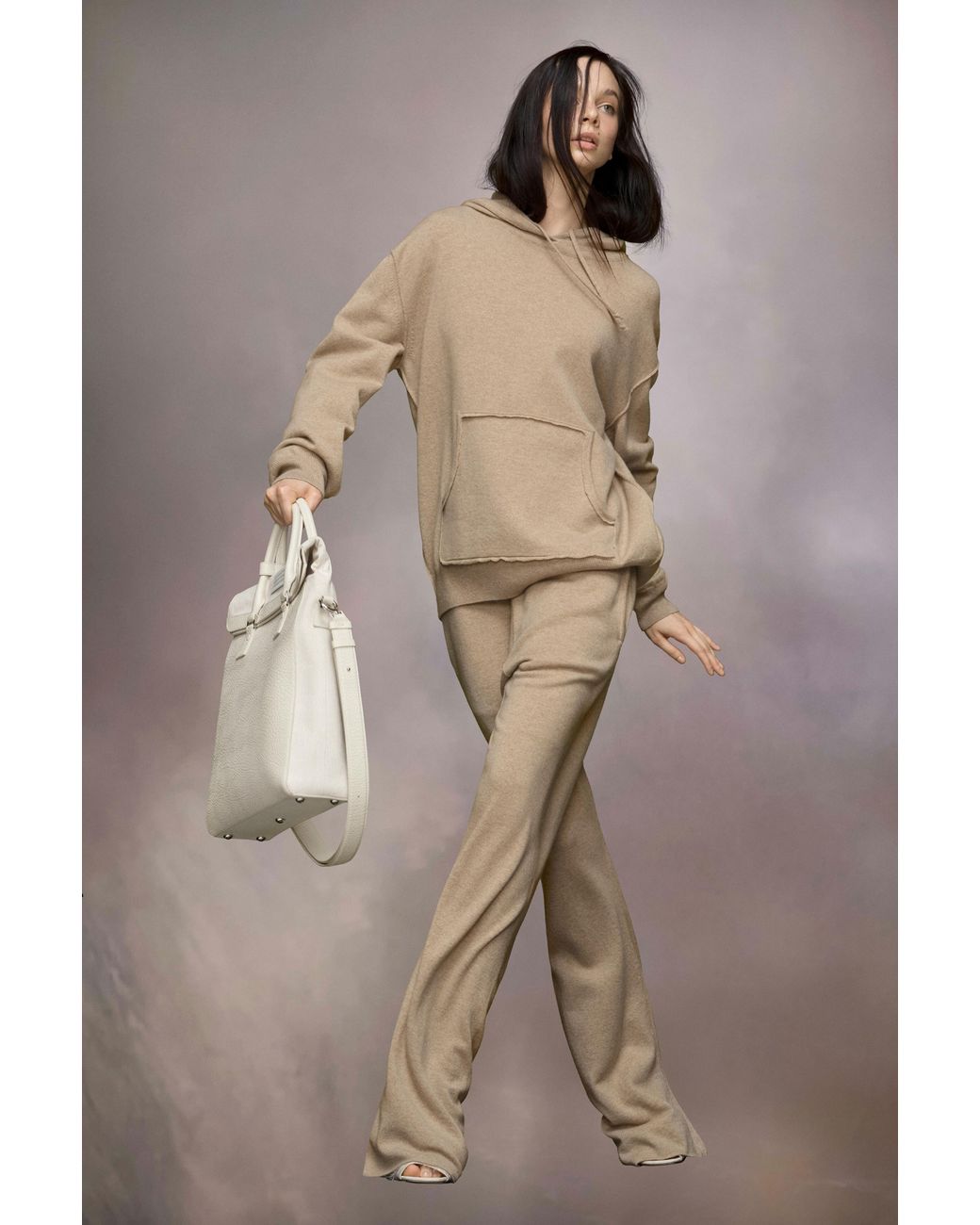 Maison Margiela Natural Drawstring Knitted Trousers
