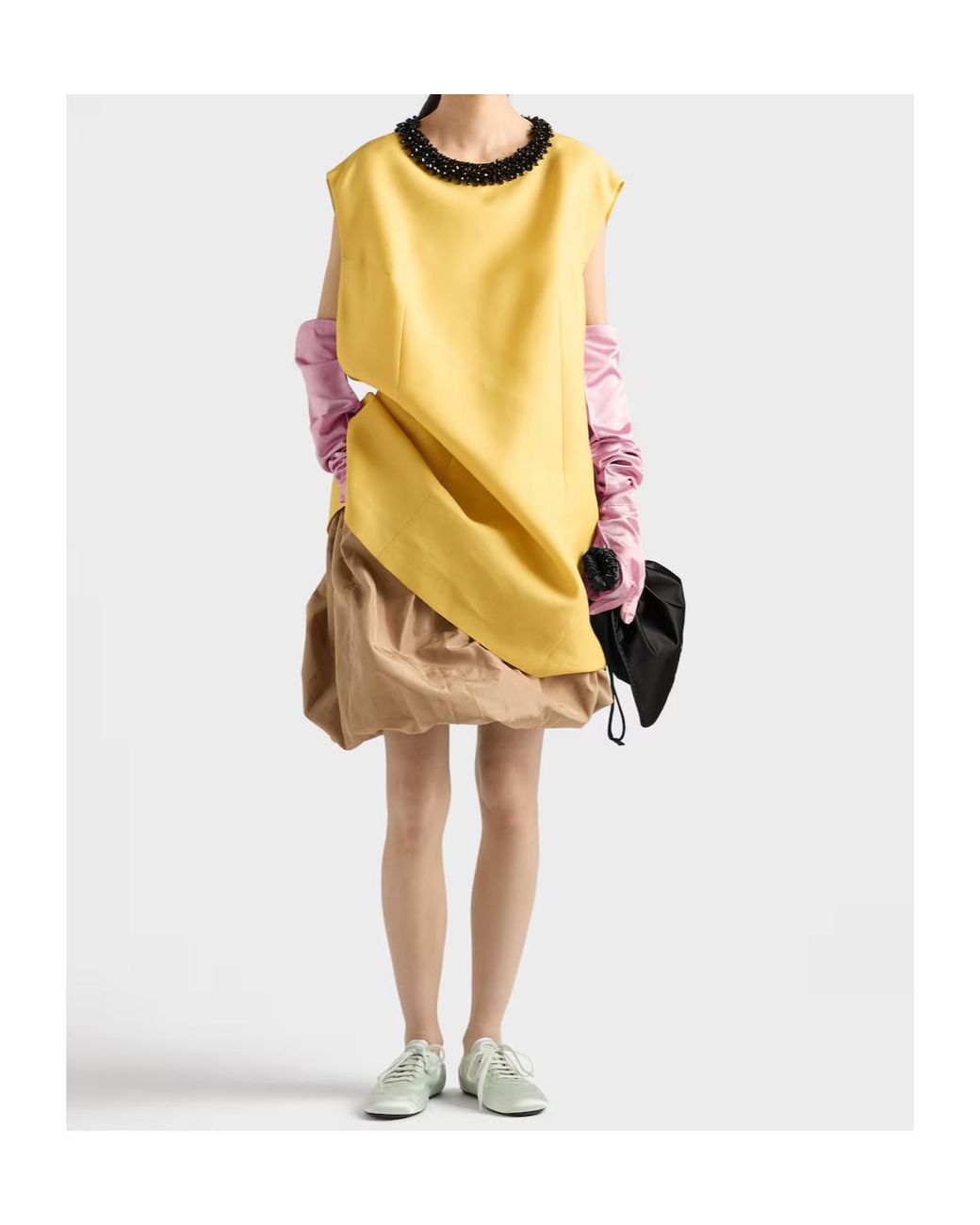 Prada Natural Technical Taffeta Skirt