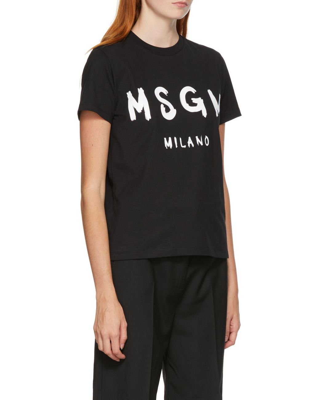 MSGM Black Logo Print T-Shirt