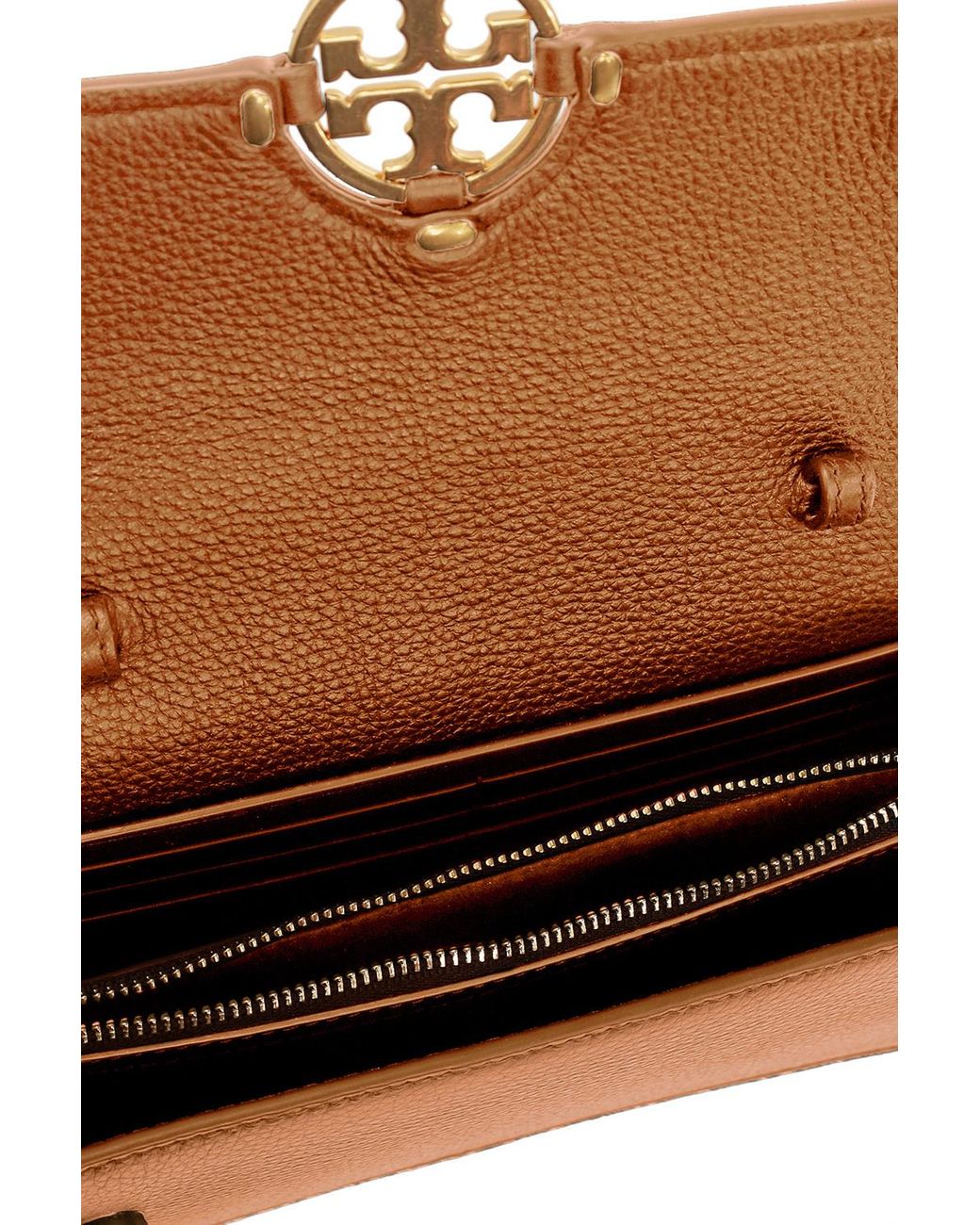 Tory Burch Brown Logo-Plaque Leather Satchel Bag