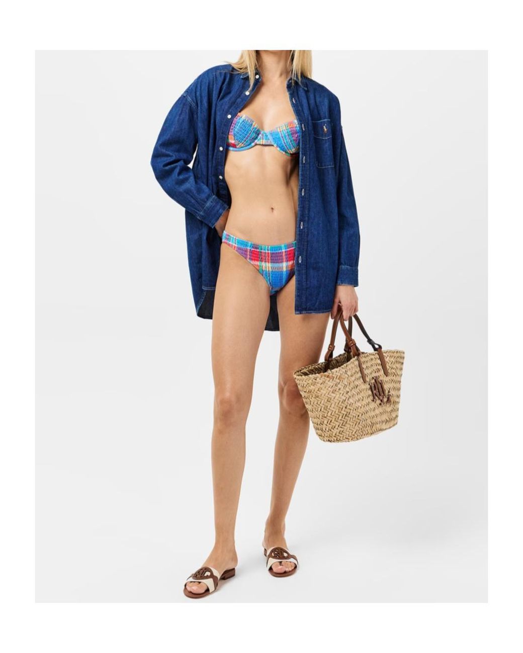 Polo Ralph Lauren Blue Printed Bikini Bottoms
