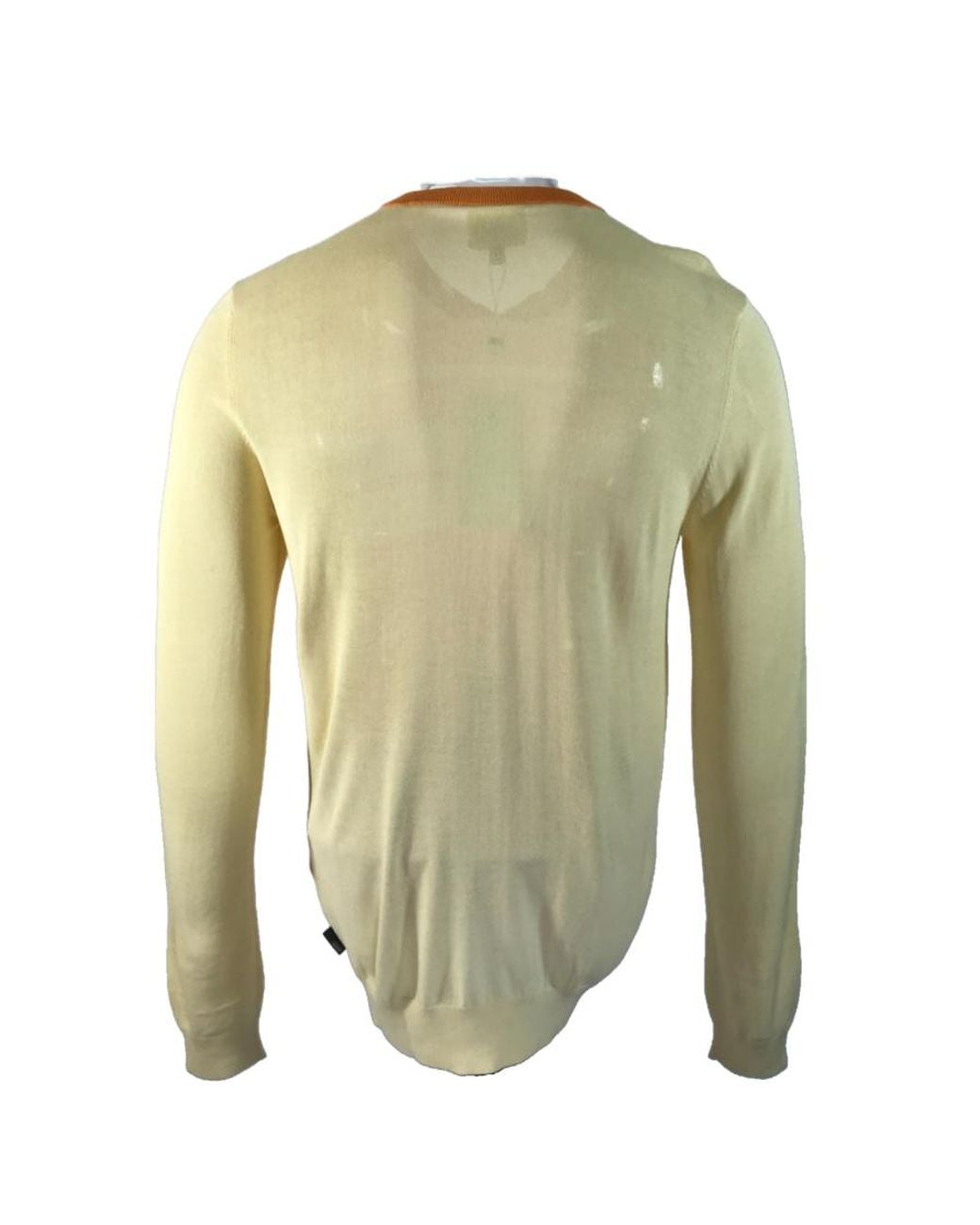 Armani Collezioni Yellow Logo Pattern Sweater for men