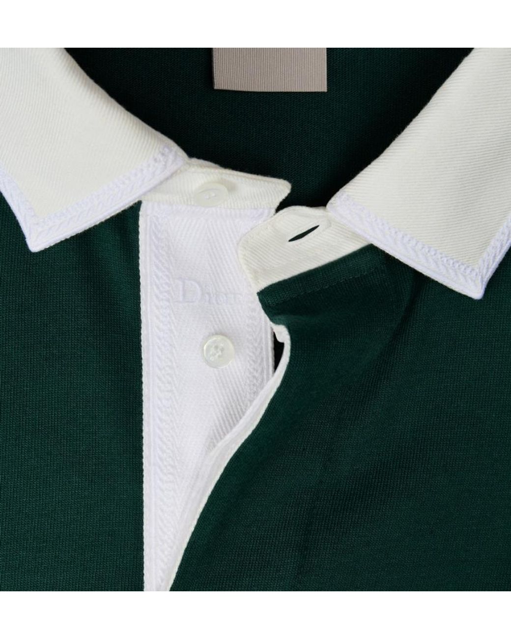 Dior Green Logo Long-Sleeve Polo Shirt for men