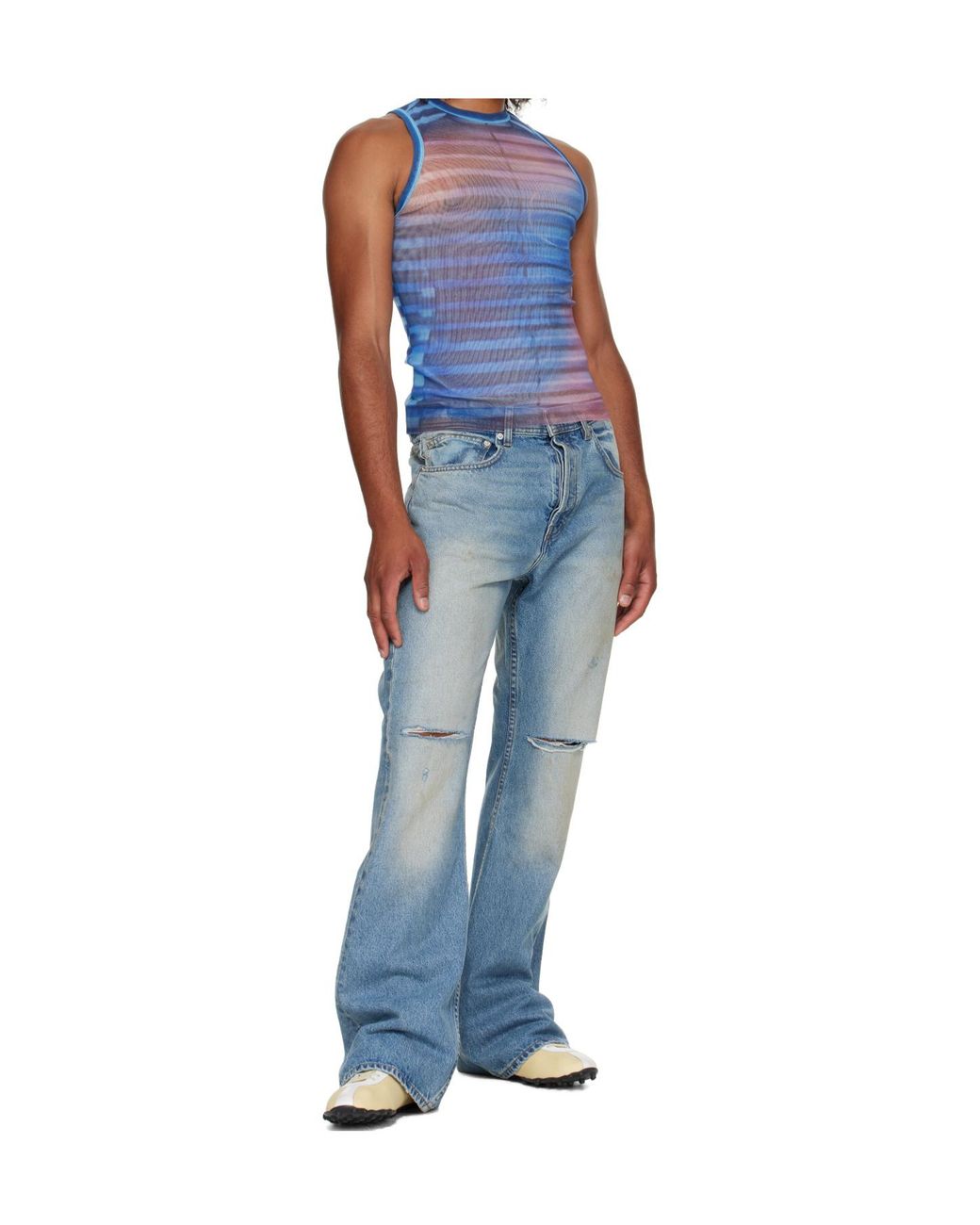 Jean Paul Gaultier Blue Air Tank Top