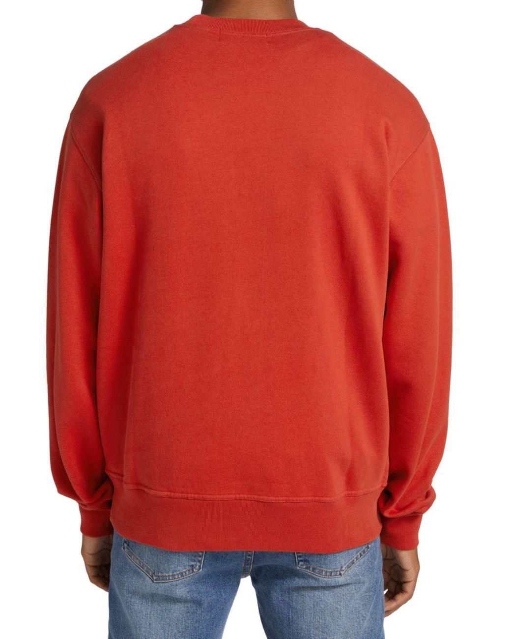 Ambush Red Logo-Print Crew-Neck Relaxed Sweatshirt for men