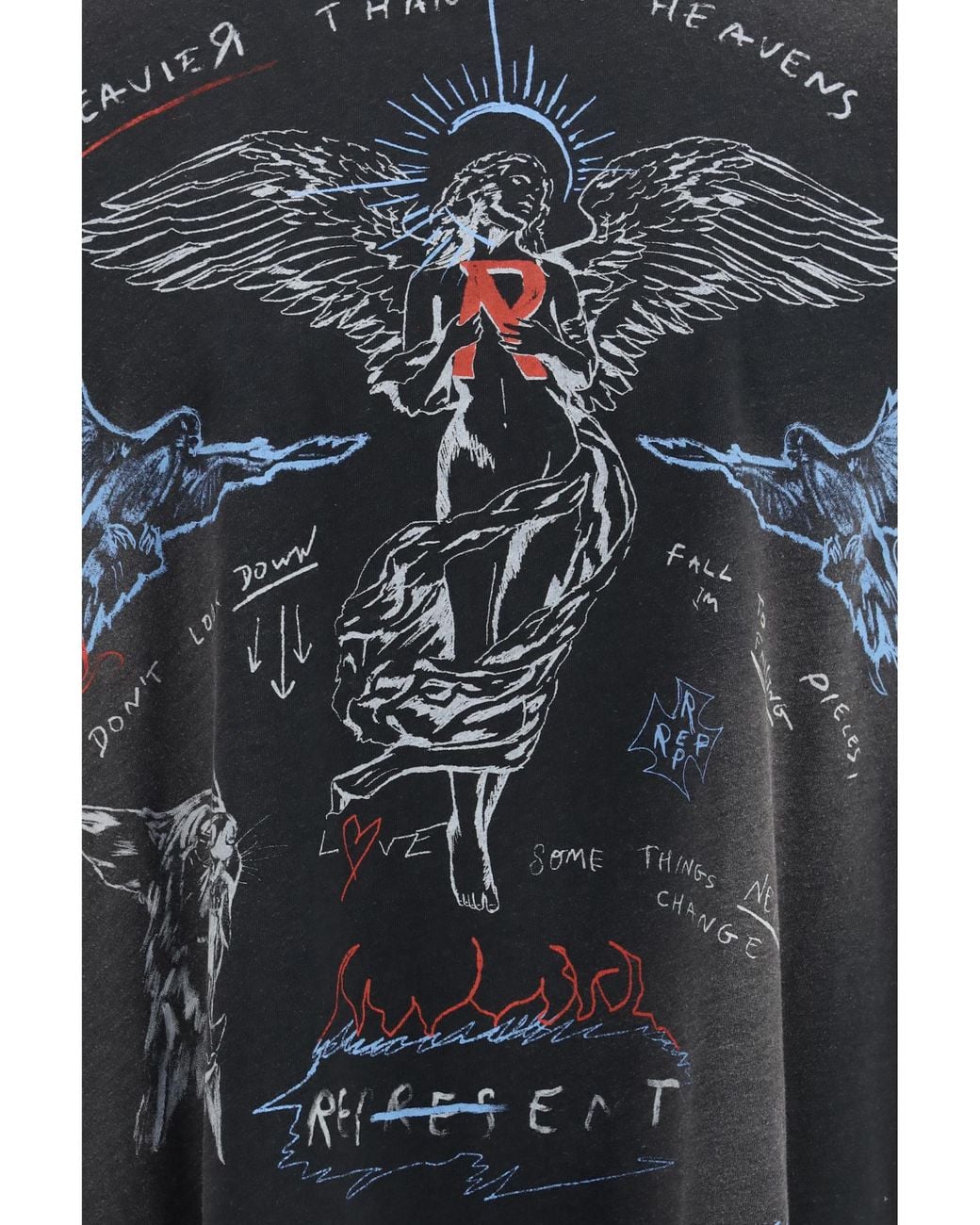 Represent Black Heavier Than The Heavens Graphic T-Shirt for men