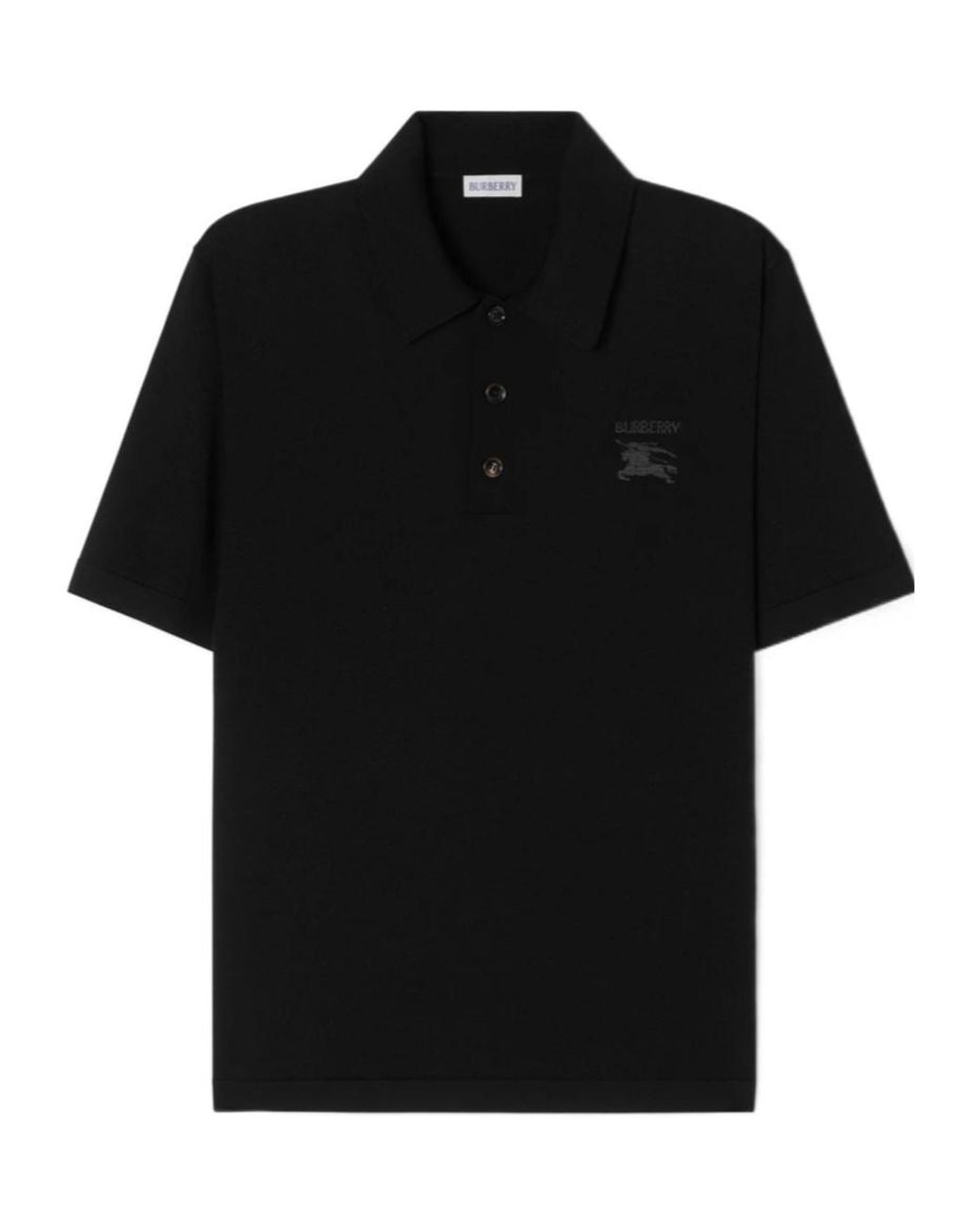 Burberry Black Emory Logo Short-Sleeve Polo Shirt for men