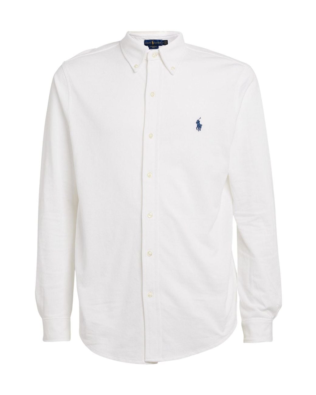 Ralph Lauren White Polo Pony Embroidered Buttoned Shirt for men